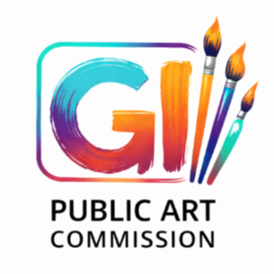 Grand Island Public Art Commission Logo with Paint Brushes