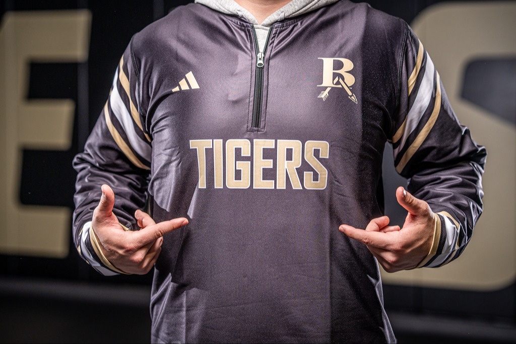 Student in a tiger's 1/4 zip