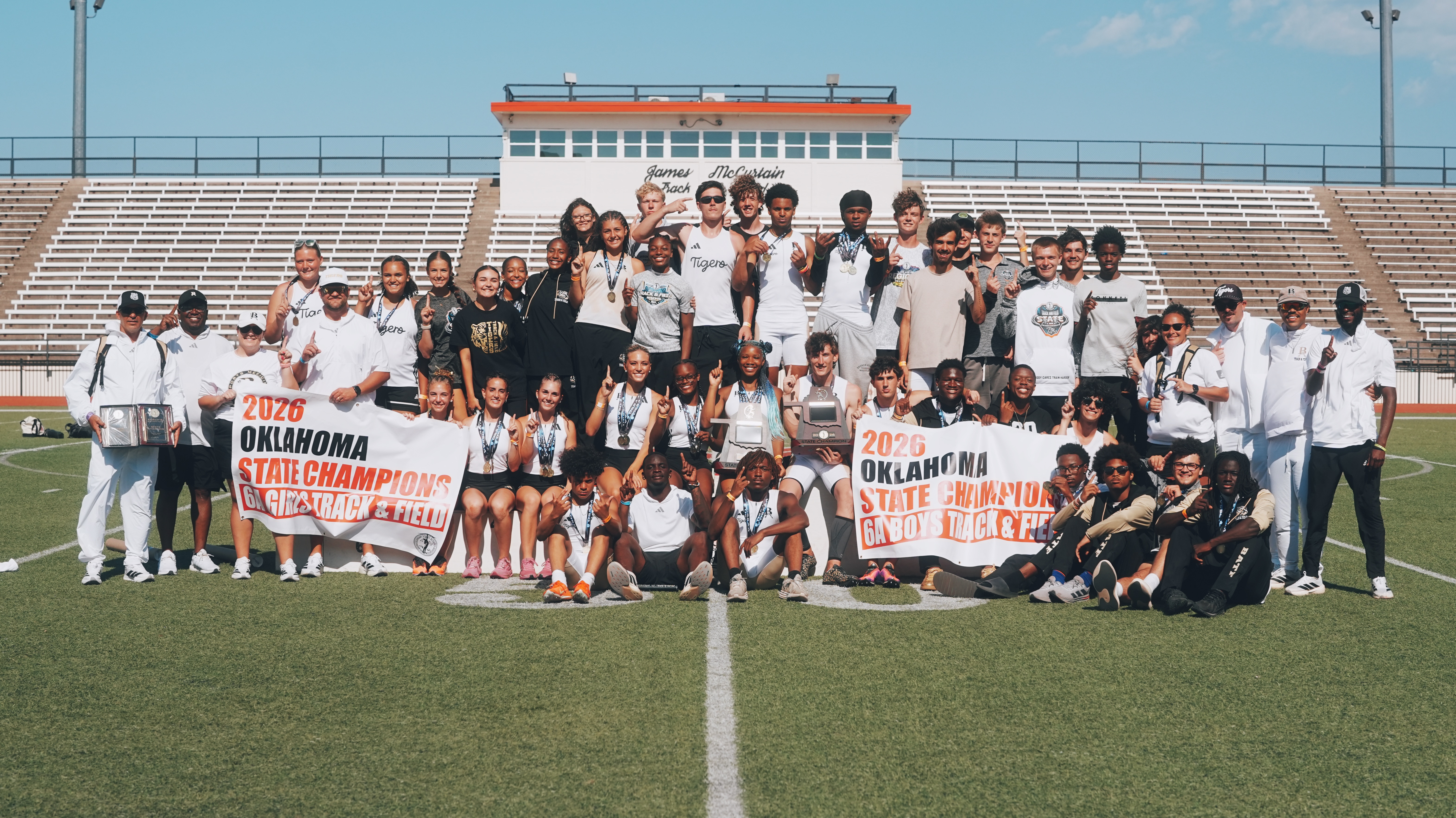 Boys and girls track state championship team photo