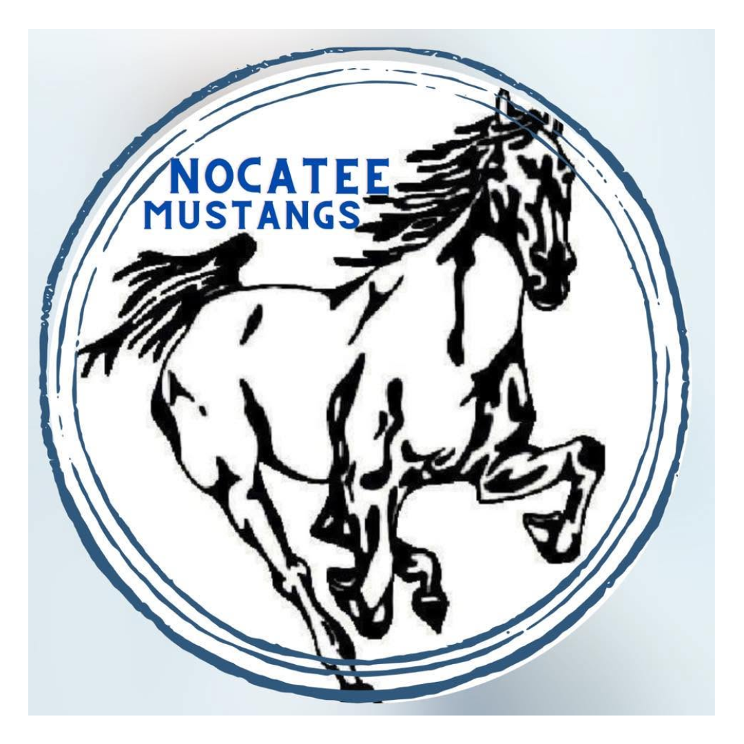 NES logo with Nocatee Mustangs and a horse