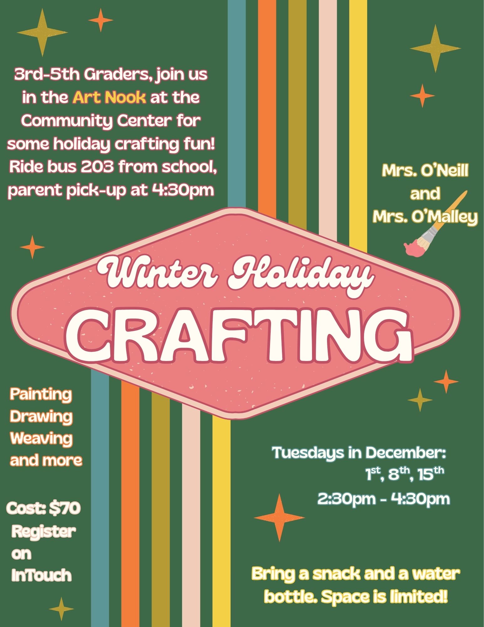 Winter Holiday Crafting flier