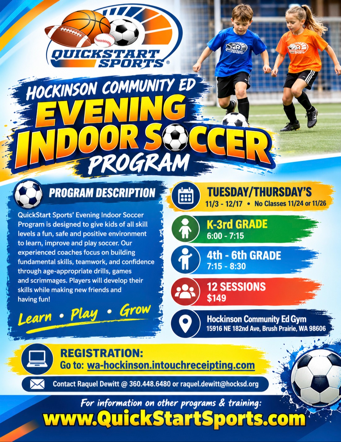 QuickStart Sports Indoor Soccer November 2026