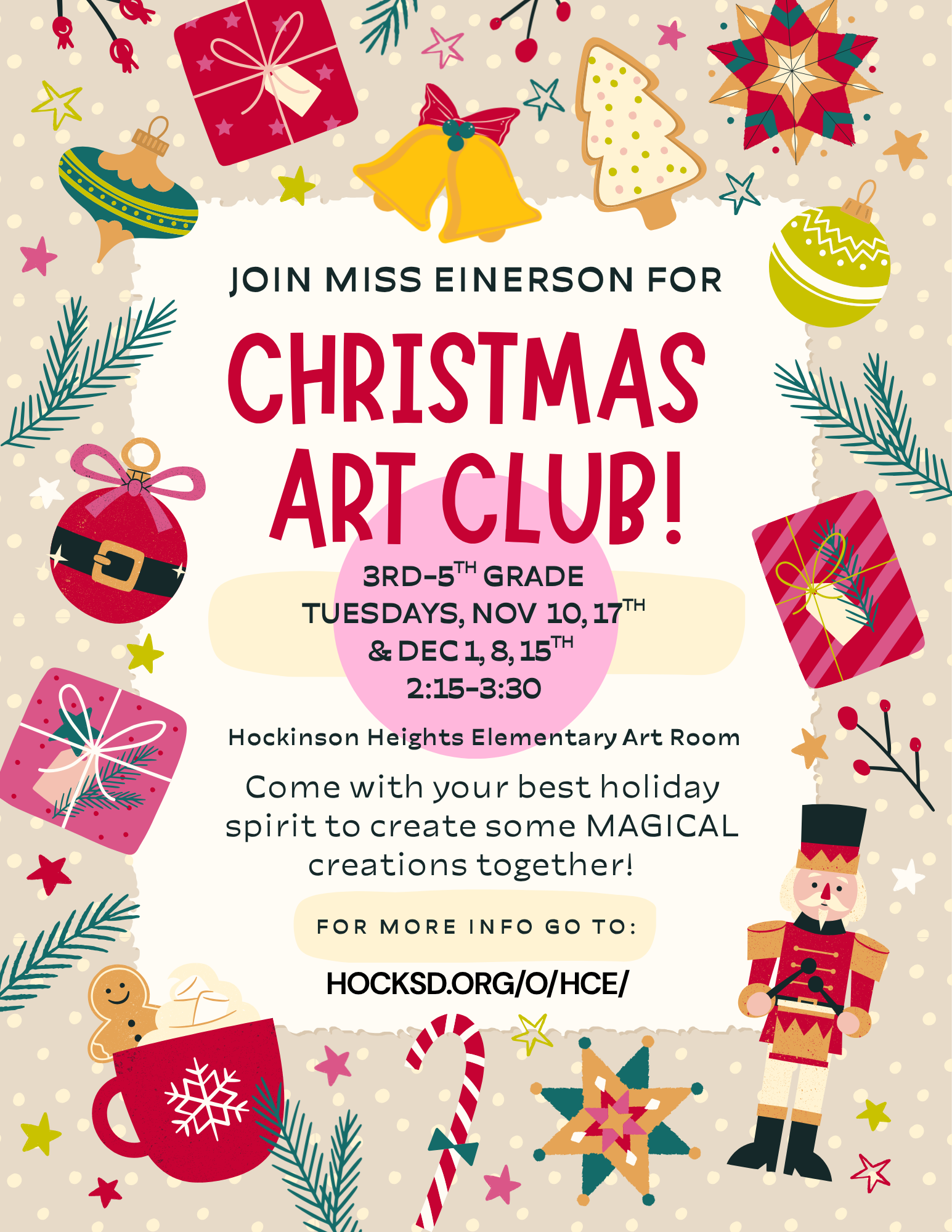 Christmas Art Club Flyer-Miss Einerson