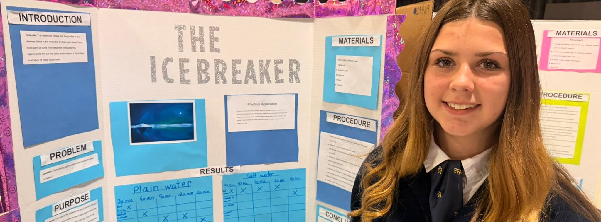 student with science fair project