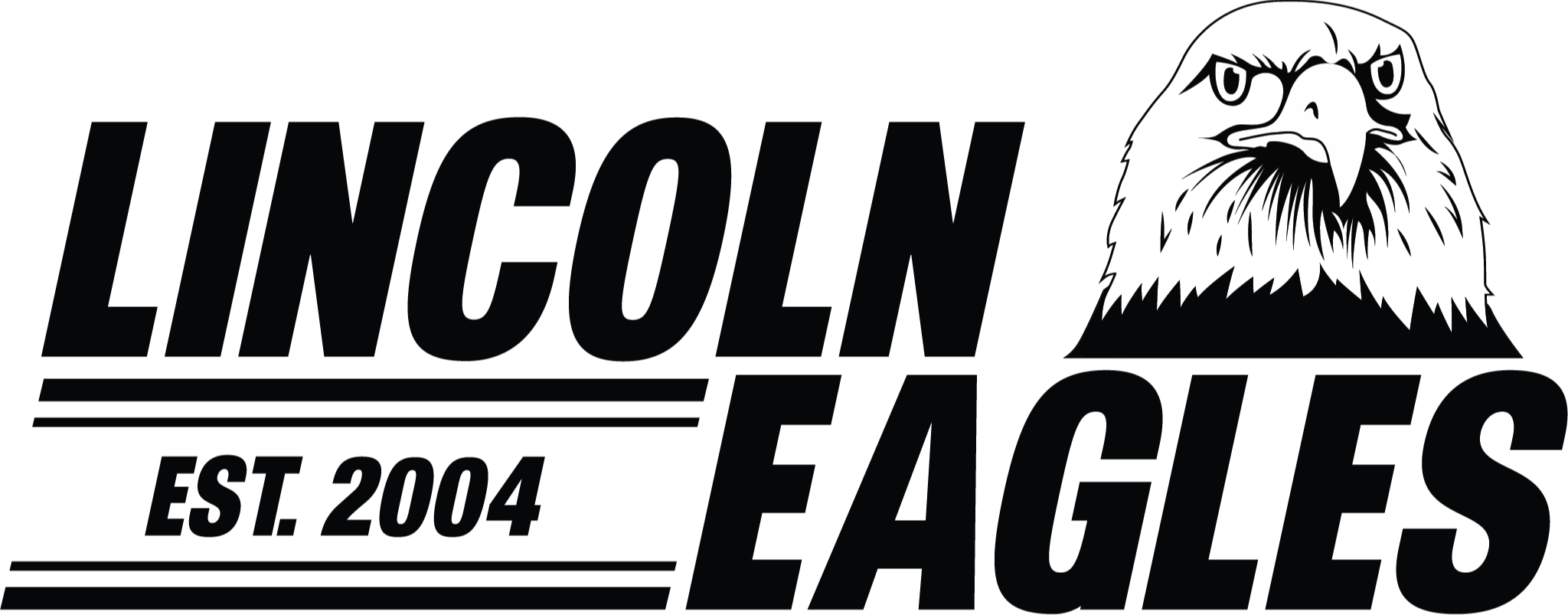 Black and white image featuring the Lincoln Eagles logo. The word "Lincoln" is above an eagle facing right.