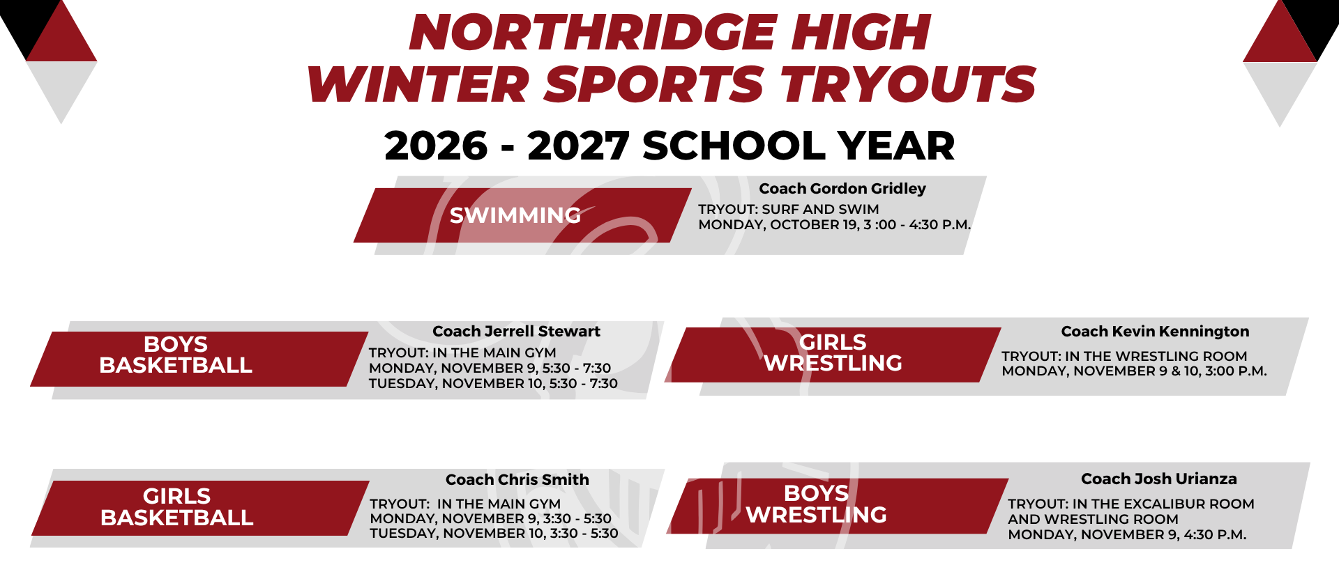 Winter Sports Tryouts