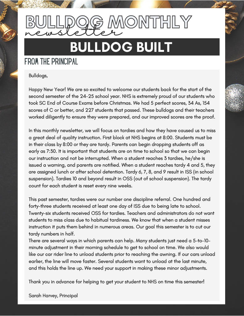 Bulldog Weekly Newsletter  Page 1