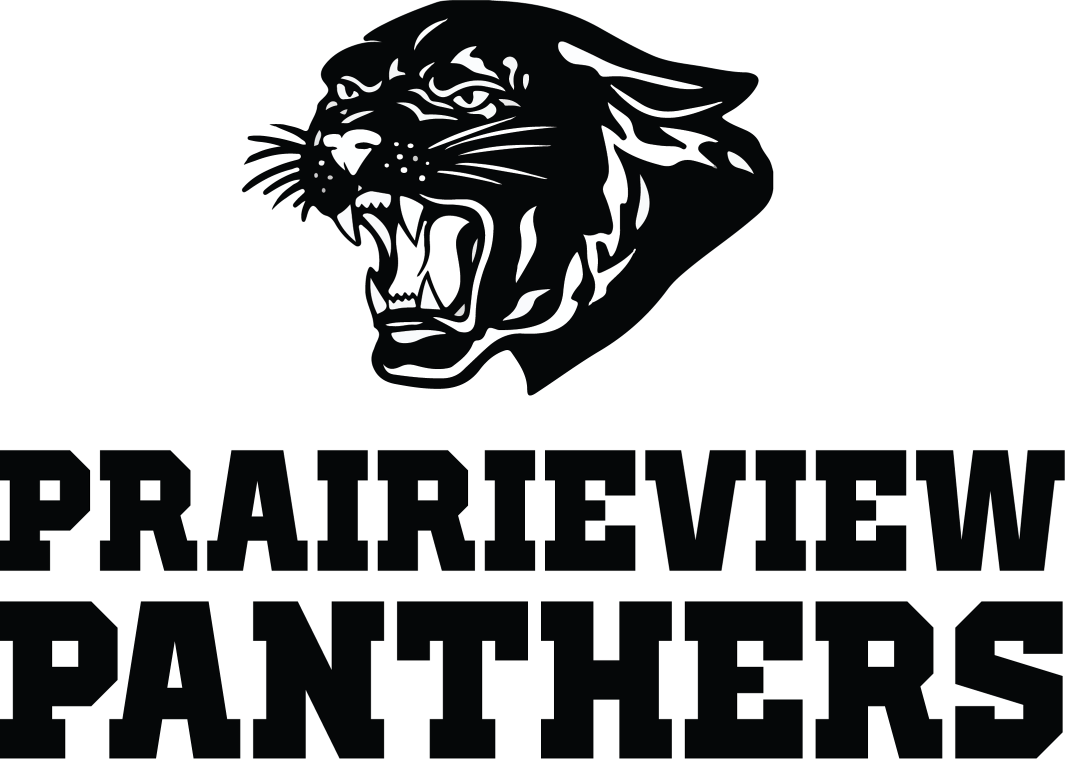Black backdrop with white outline of a roaring panther head. Text below reads "PRIDE OF PANTHERS".