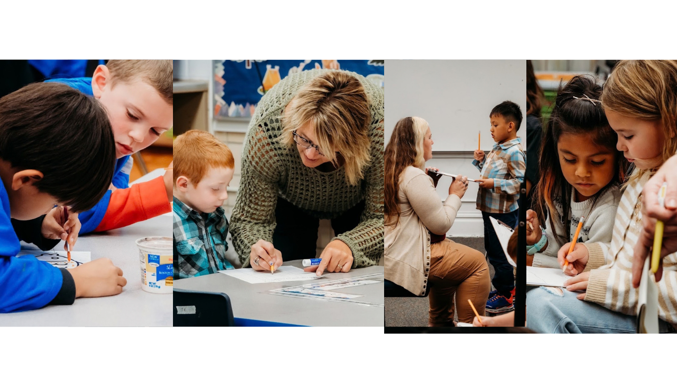 Teachers helping students