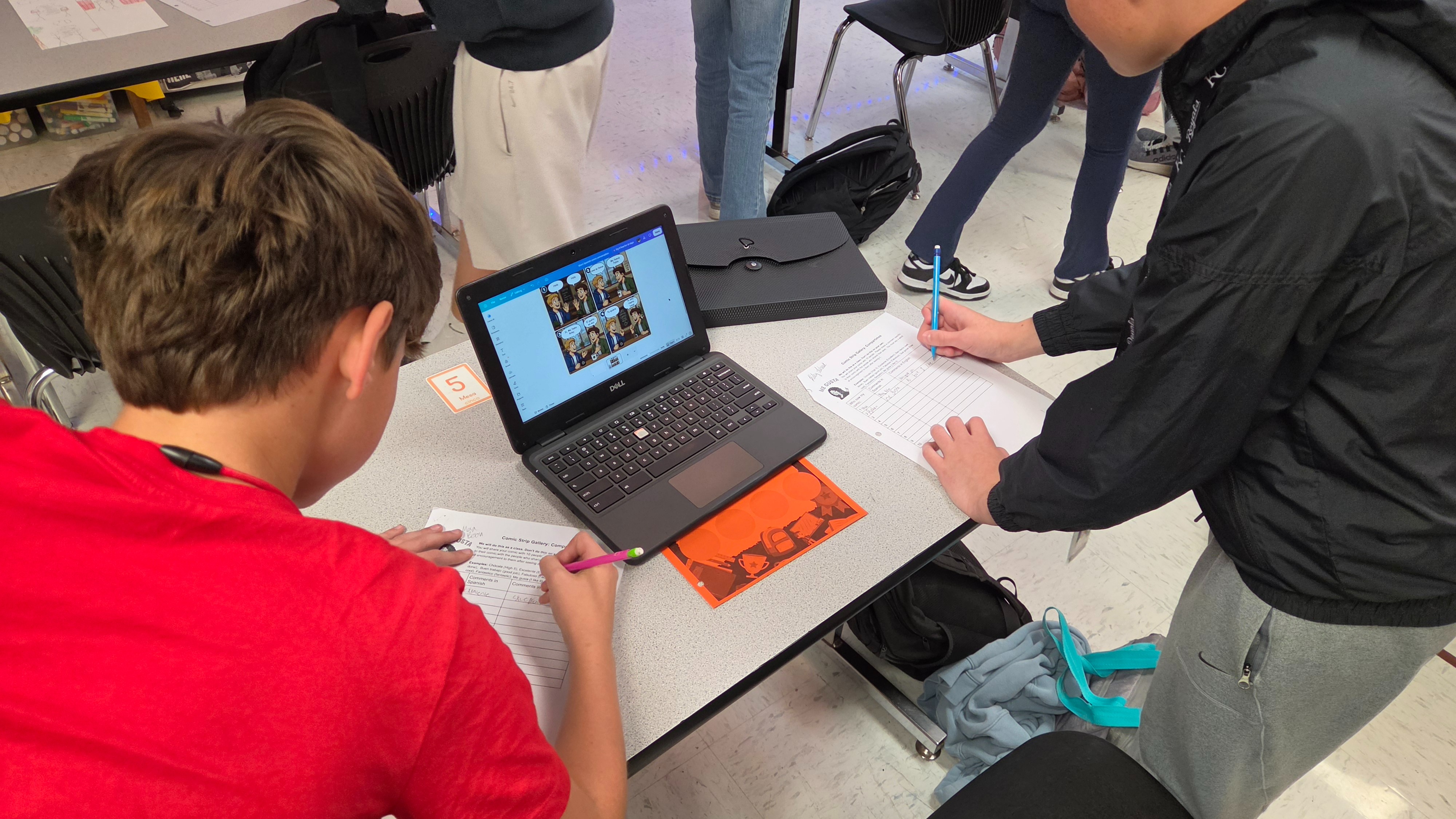 CHS Spanish Students work on creating cartoons online in Spanish.