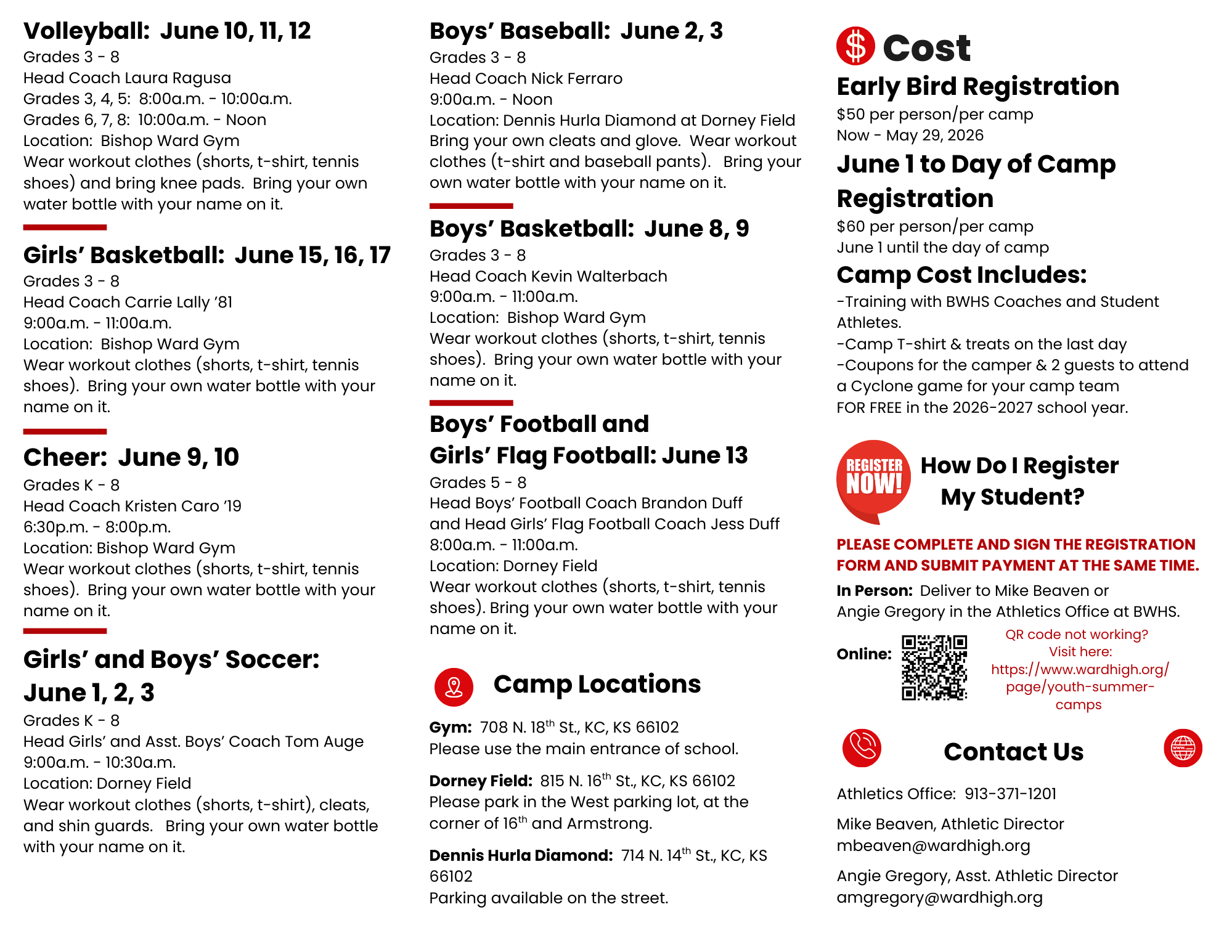 2026 Youth Summer Camps