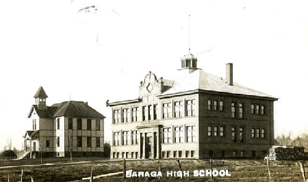 A photo of the BARAGA HIGH SCHOOL in the past.