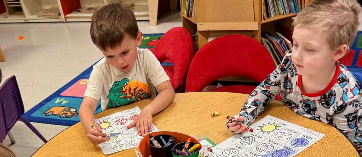 Students working together at a table