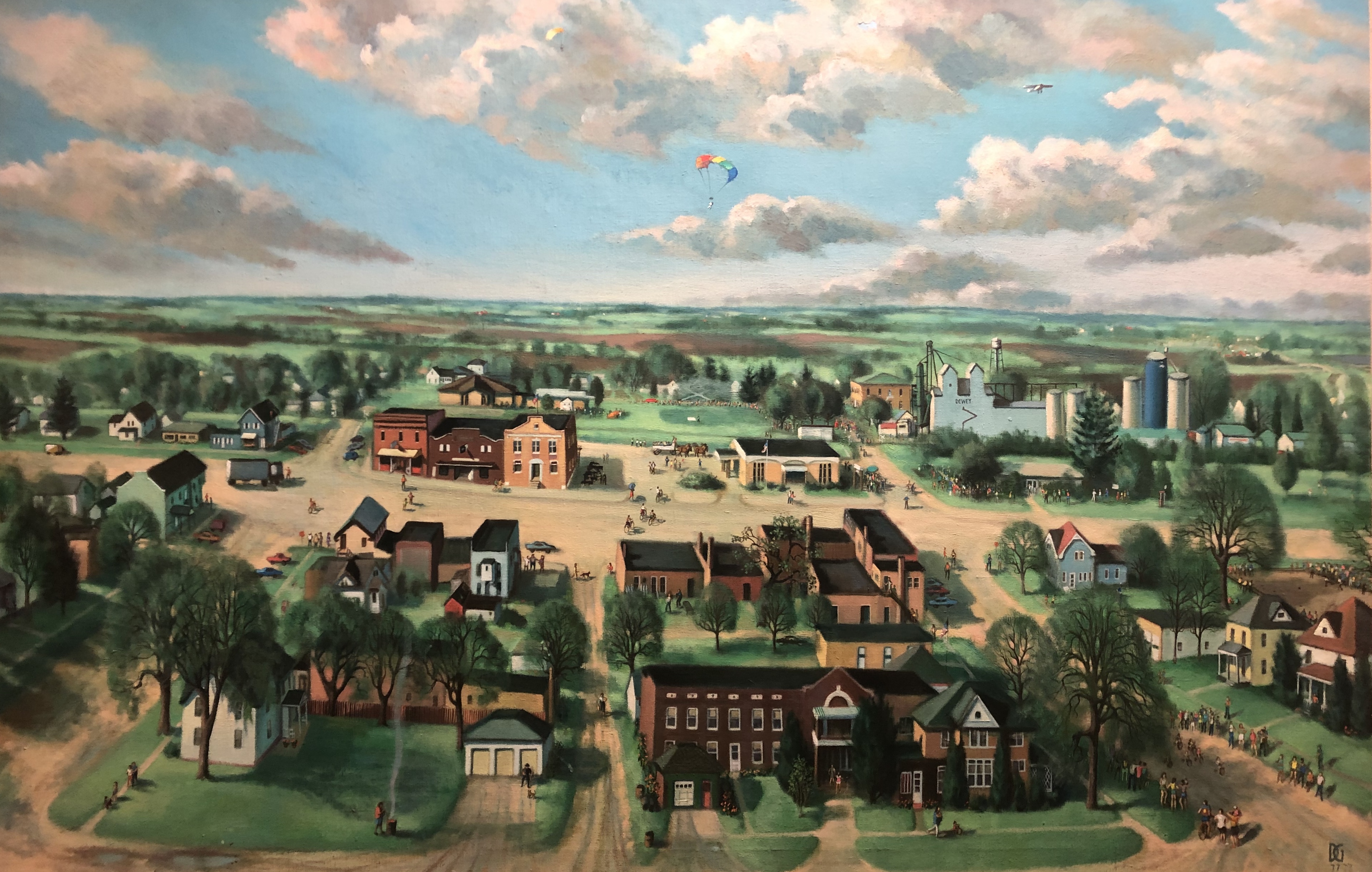 The first public school in Annawan painting