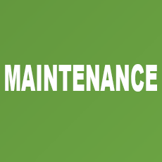 Maintenance in white letters on green background