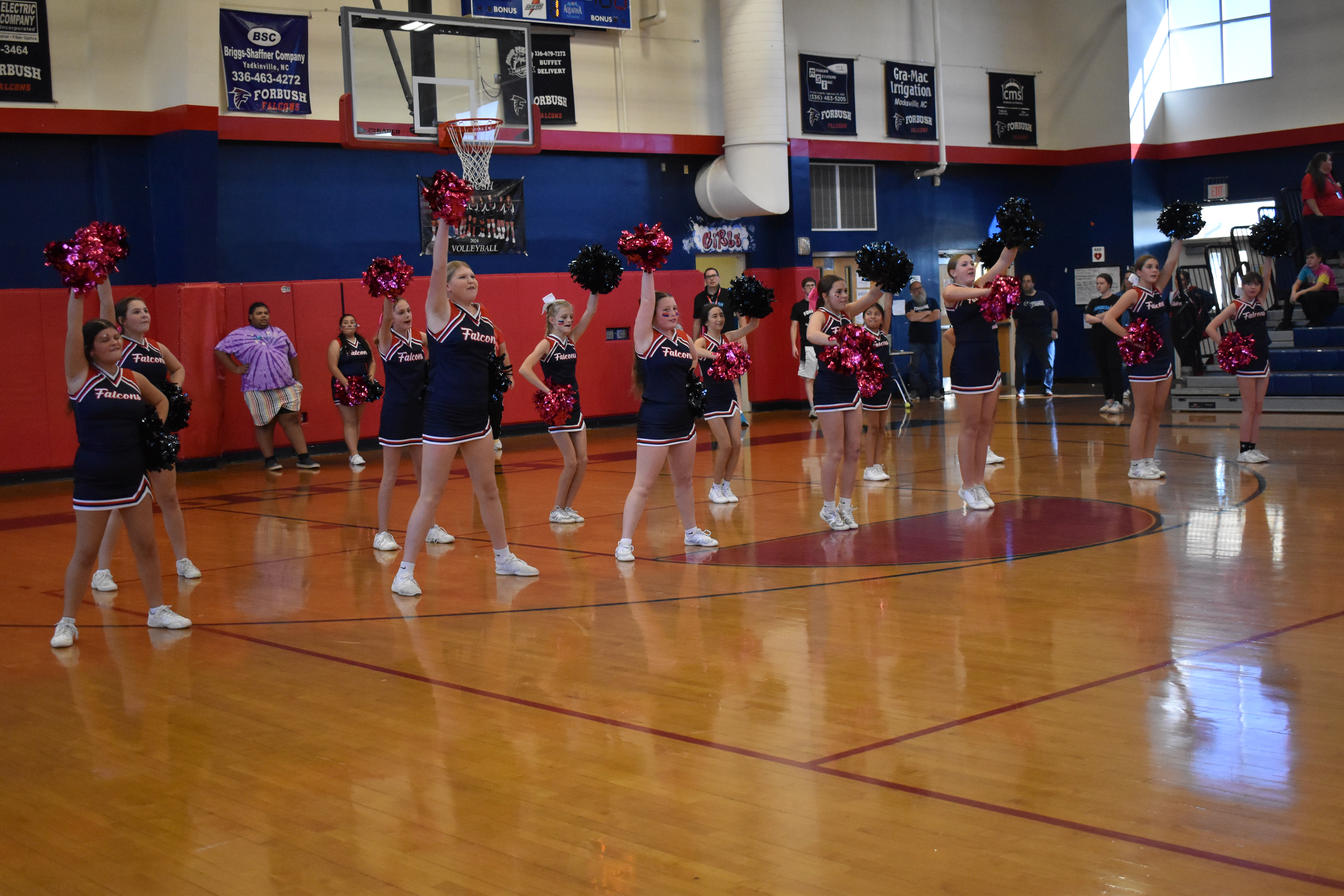 Chorus sings the Star Spangled Banner at the Oct Pep Rally