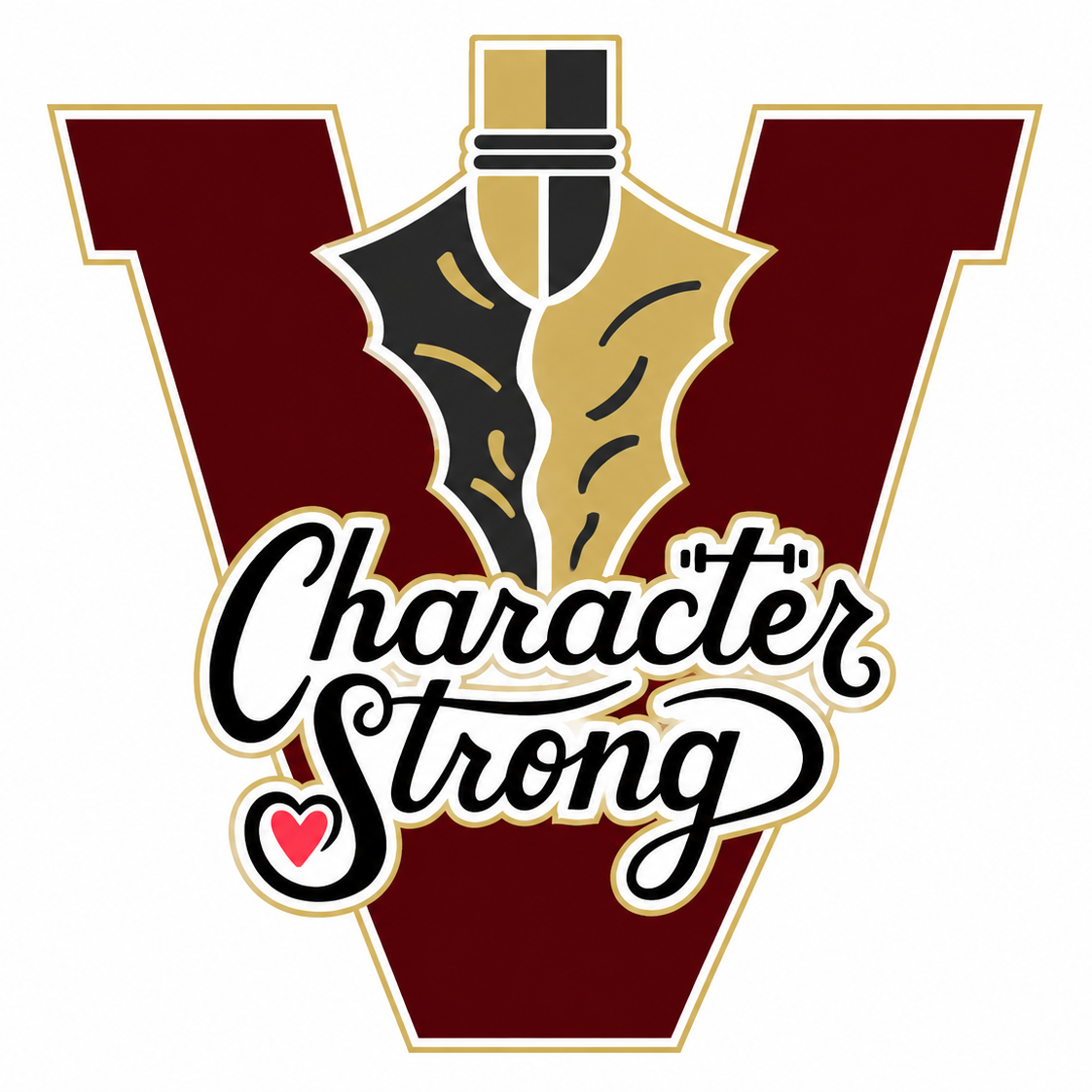 Character Strong logo with Vidalia "V" logo combined