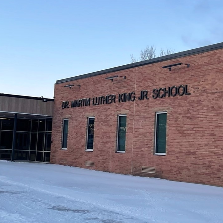 Exterior of Dr Martin Luther King Jr School building