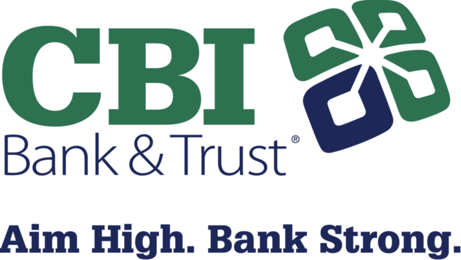 CBI Bank & Trust logo Aim High, Bank Strong
