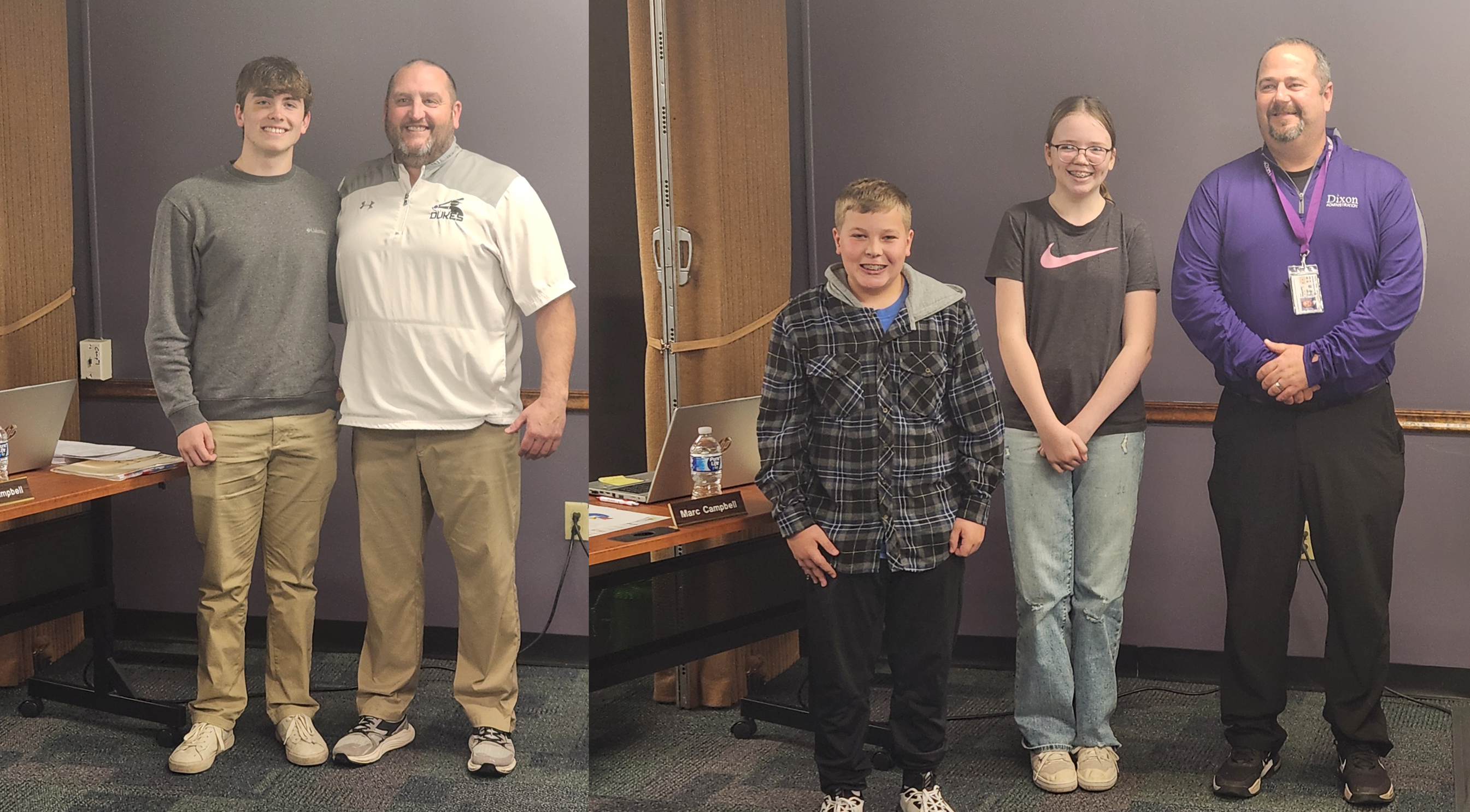 Photo of RMS & DHS Principals and November Students of the Month