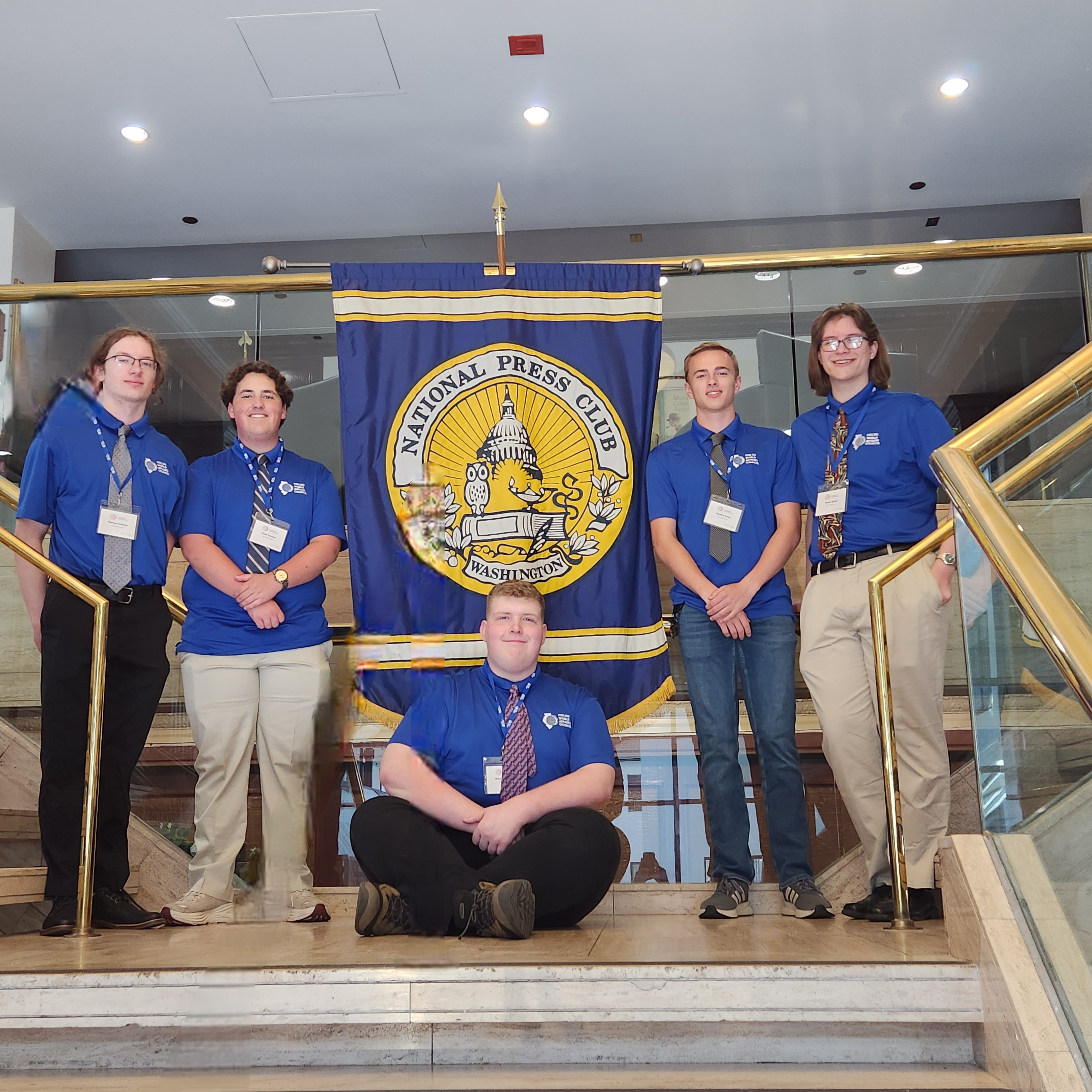 scholastic bowl in Washington DC for tournament posing for camera