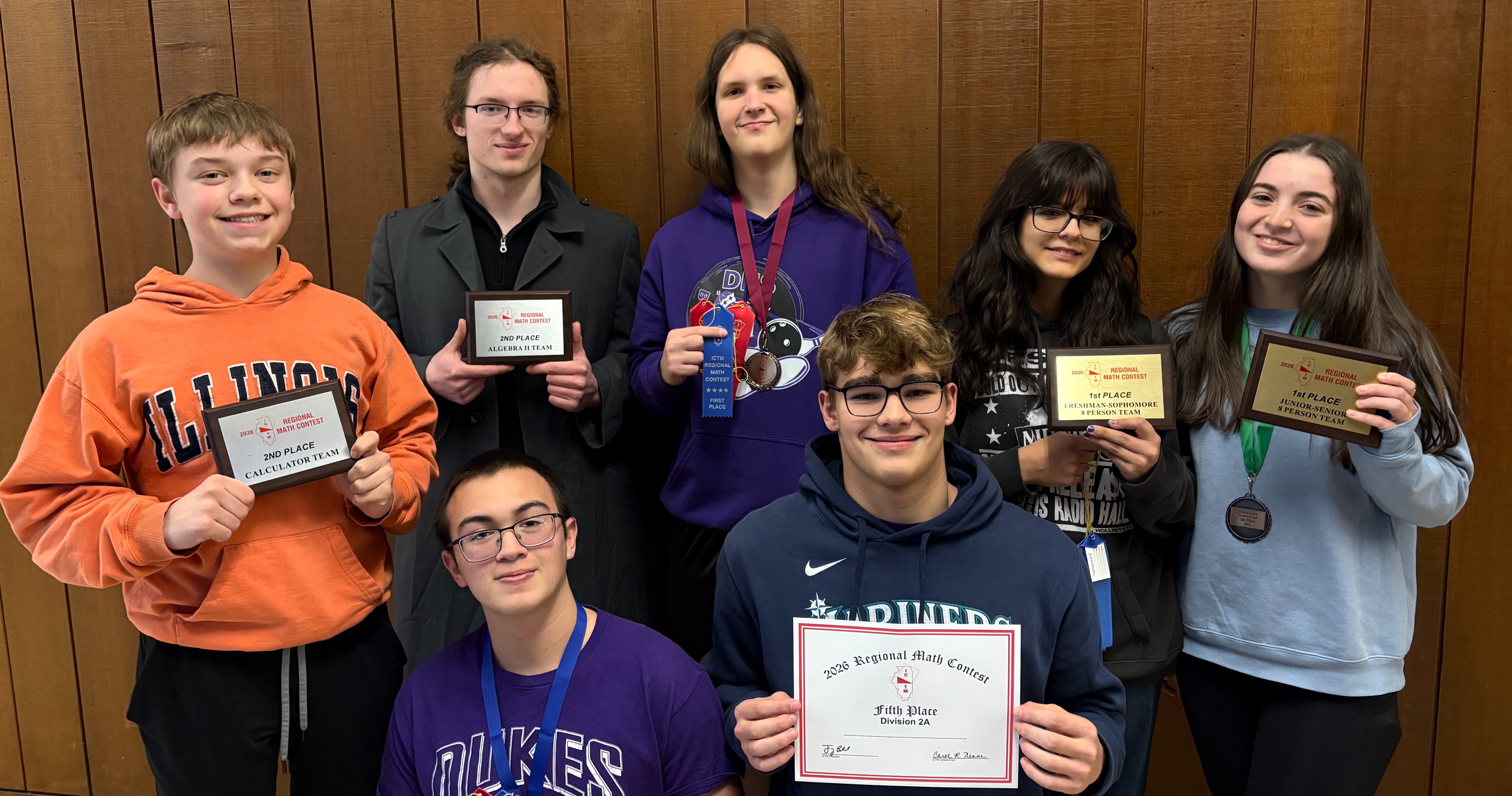 math team holding awards