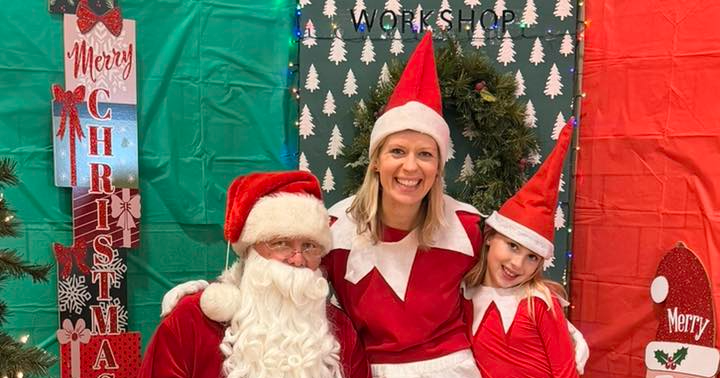 Carmen Heim with santa and student
