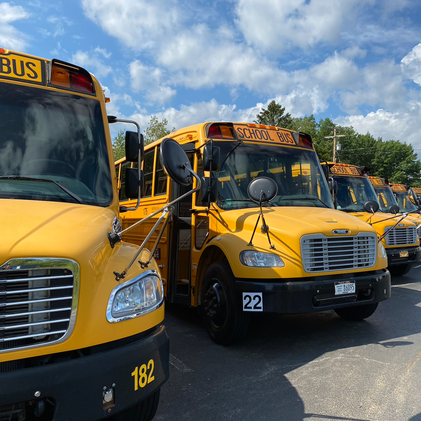 Buses lined up