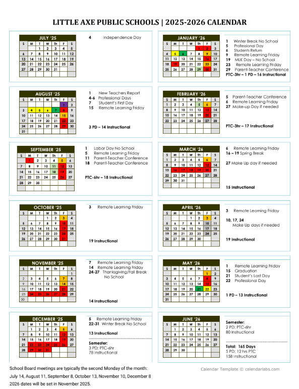 25-26 calendar