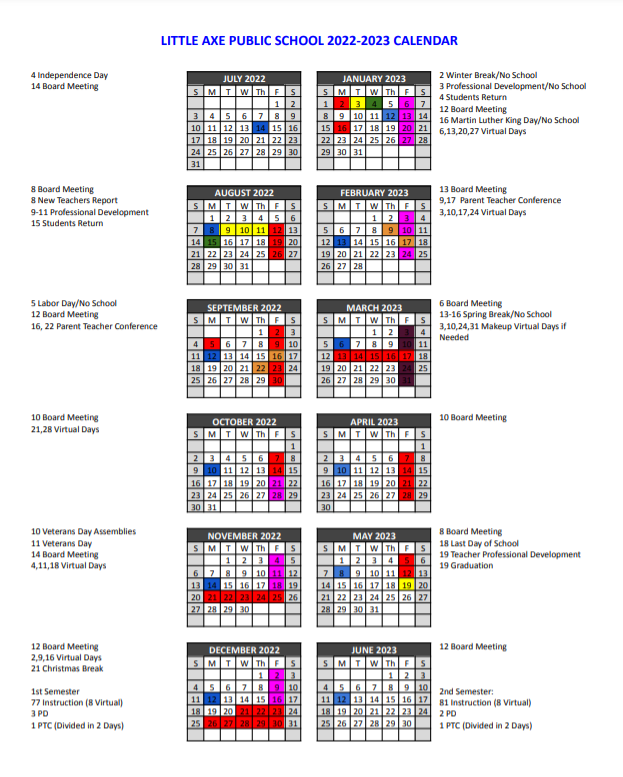 School Calendars | Little Axe Public Schools School Calendars | Little Axe Public Schools