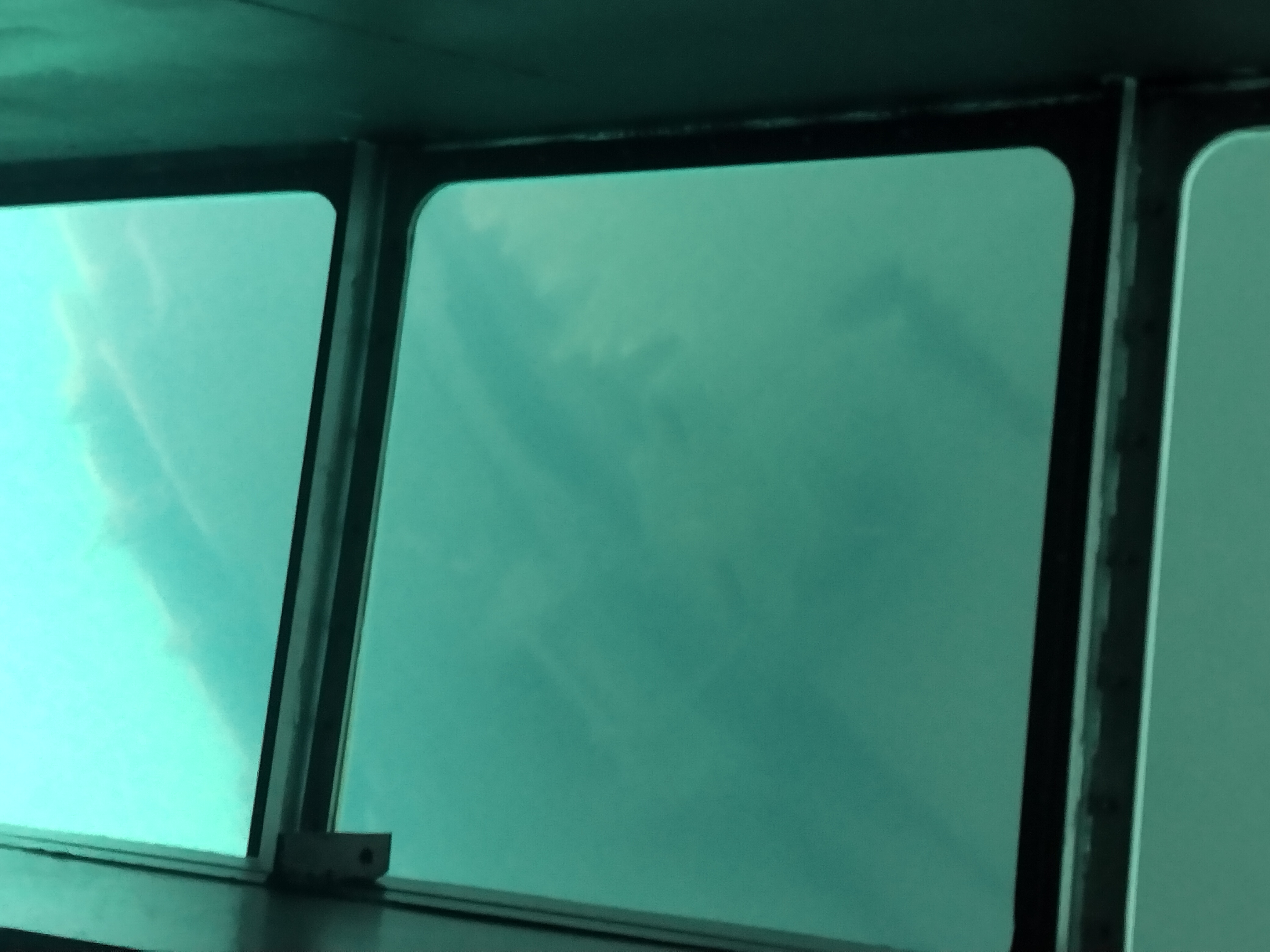 view of shipwreck through glass bottom boat