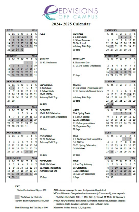 Calendar 2024-2025