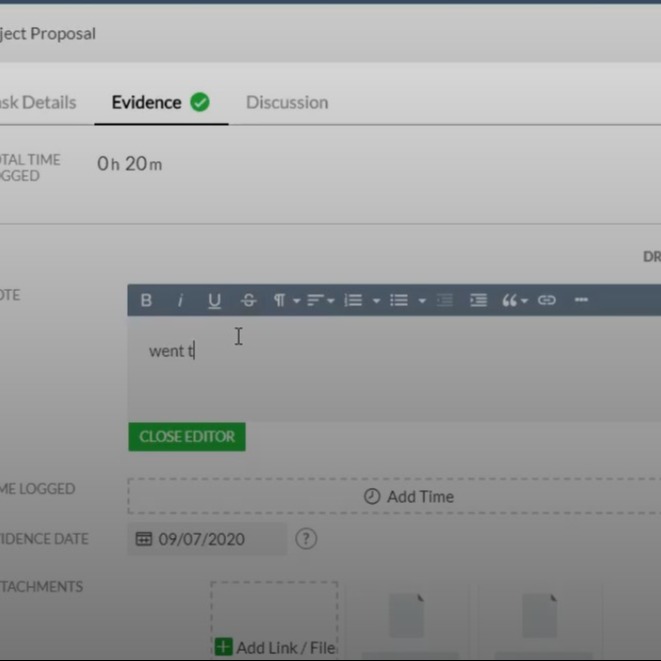 evidence log