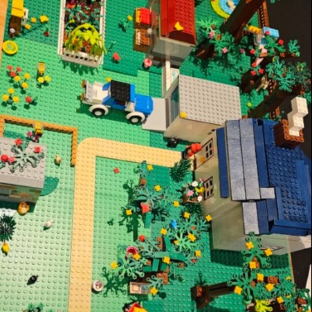 a lego model of a farm