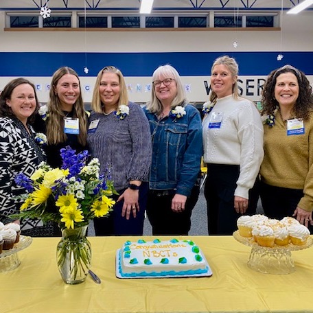 Teachers celebrating achieving National Board Certification