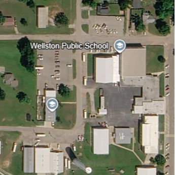 Google Earth view of Wellston High School