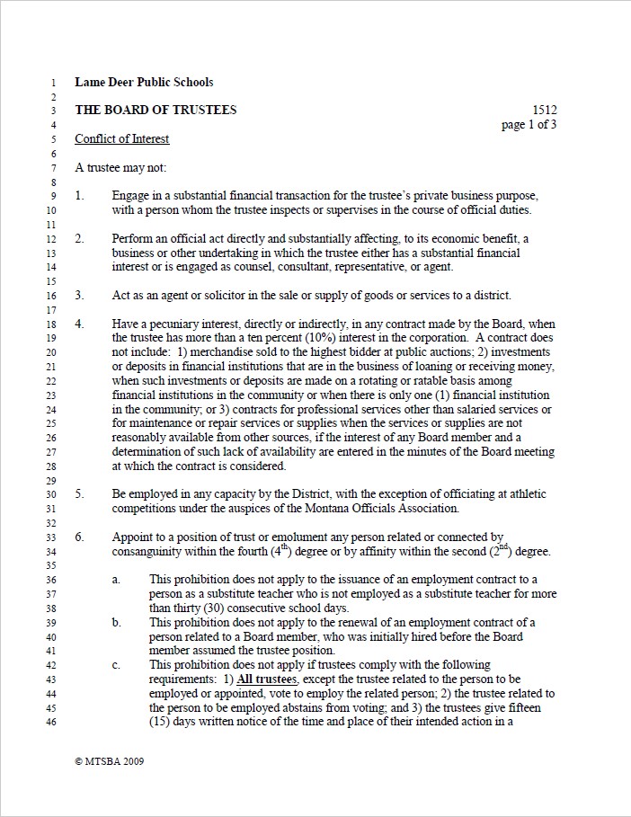 Conflict of Interest SBP 1512 page 1