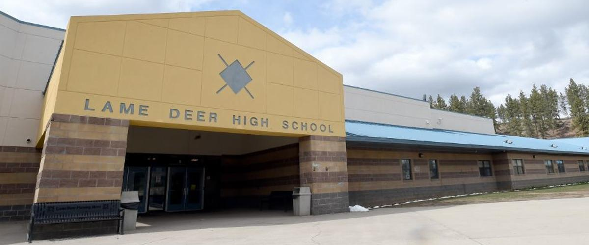 exterior view of the front of lame deer high school