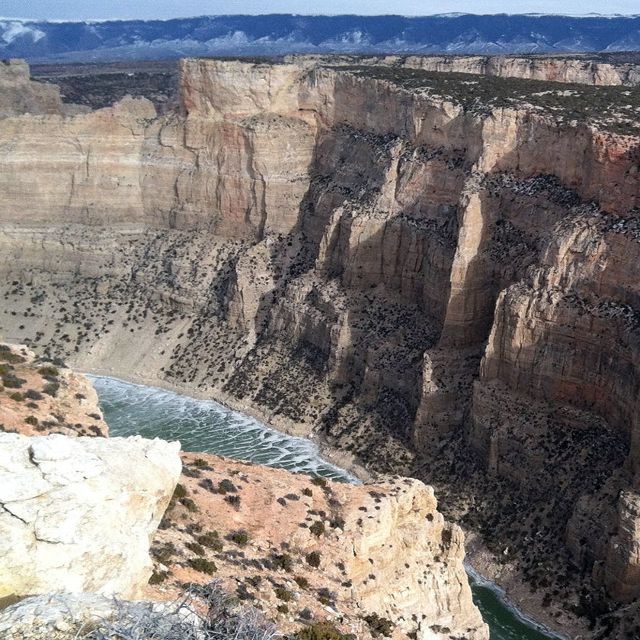 view of reservoir and cliffs