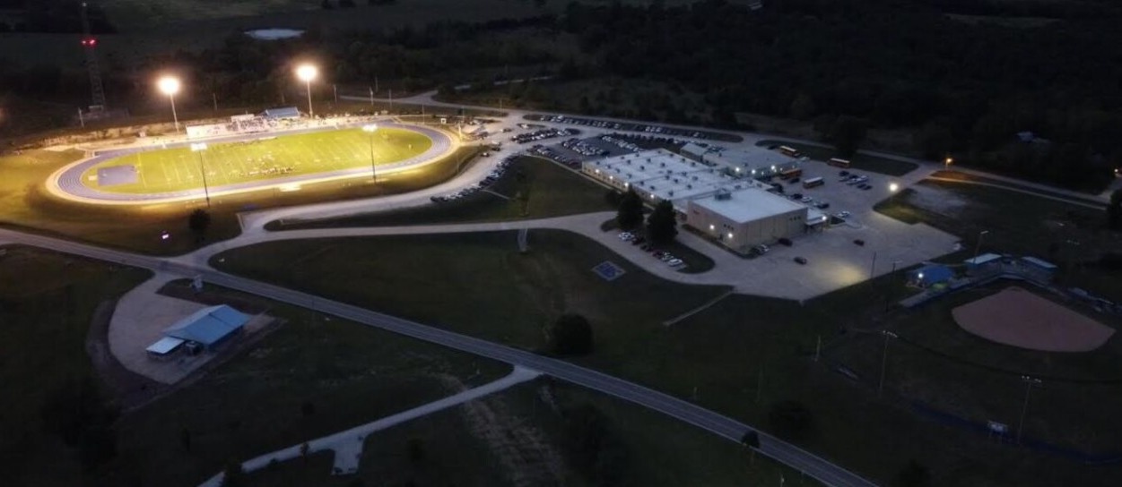 Aerial of school grounds