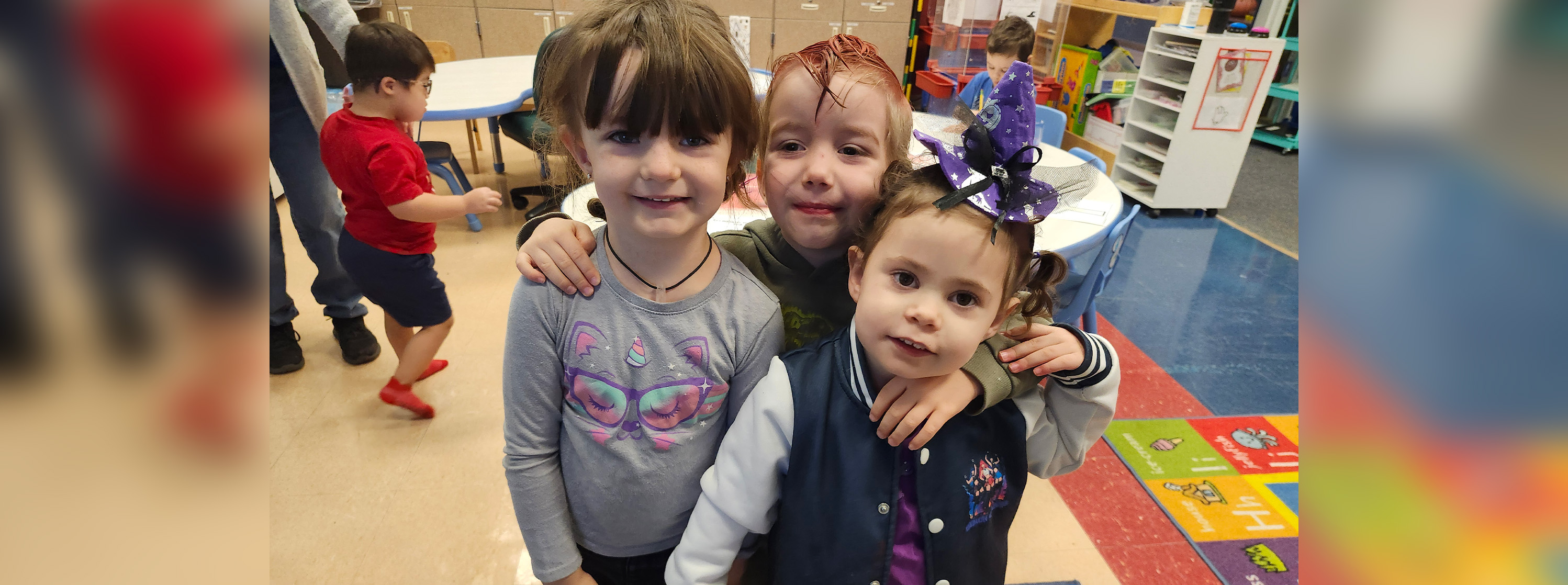 Young children smiling