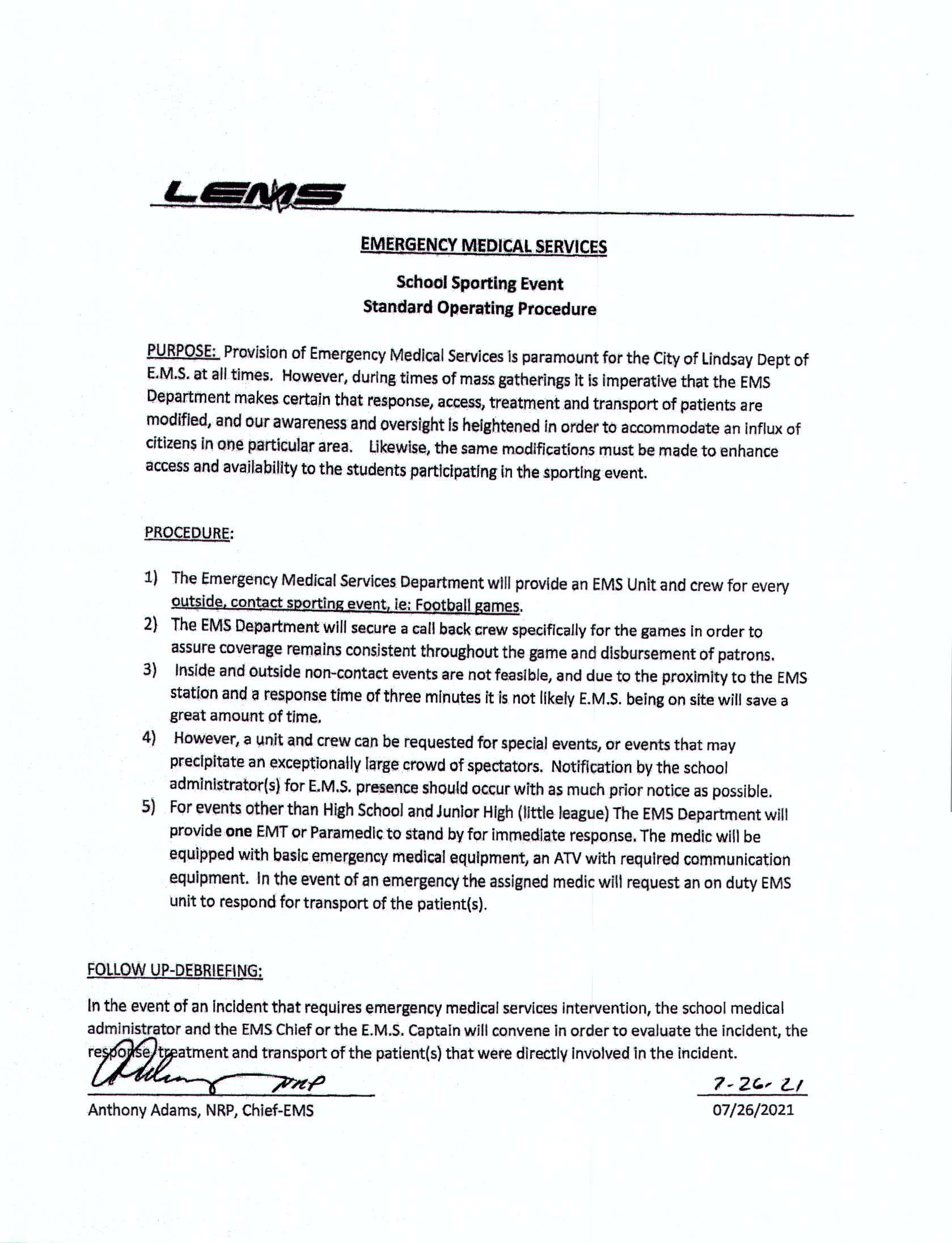 EMS School Sporting Event Lindsay Public Schools