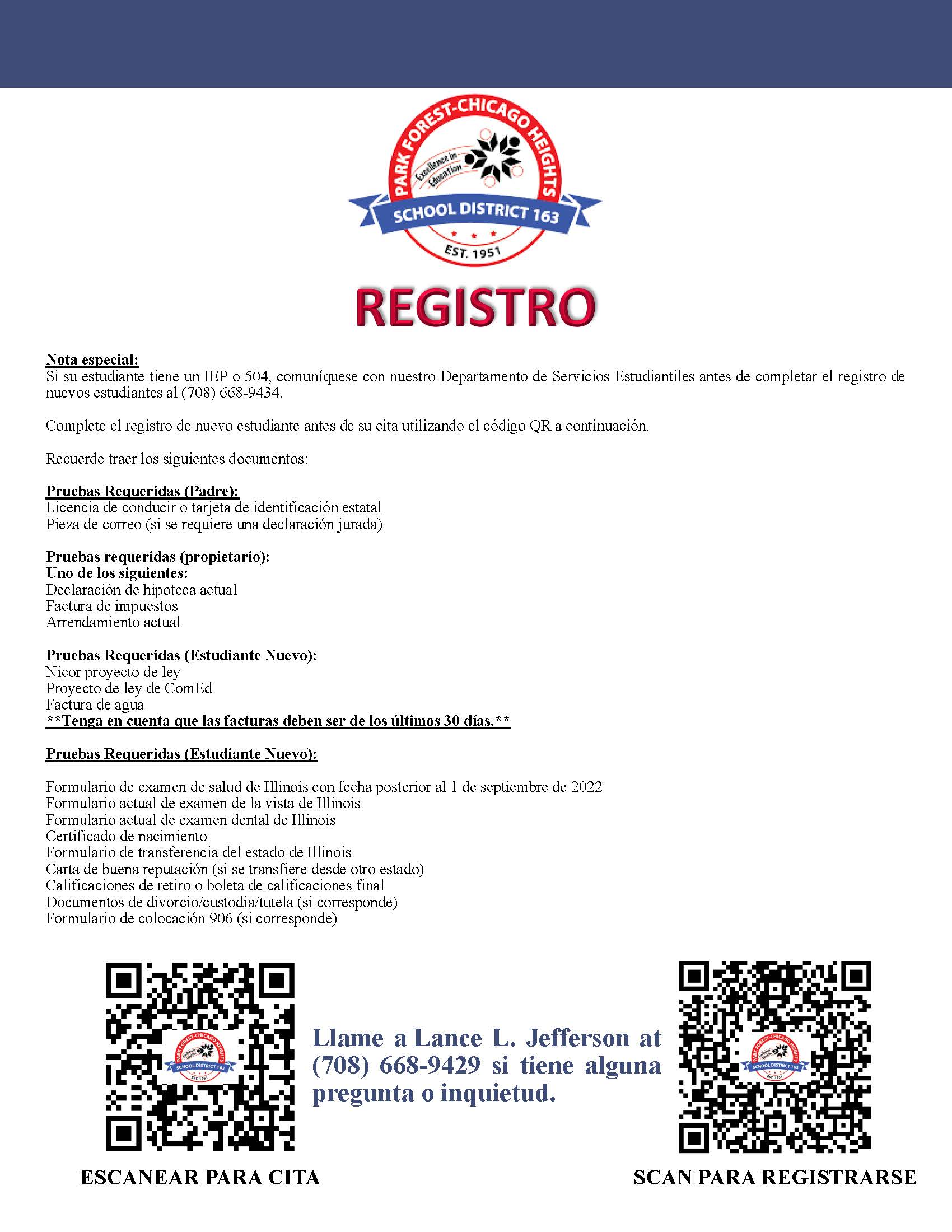 new registration in Spanish