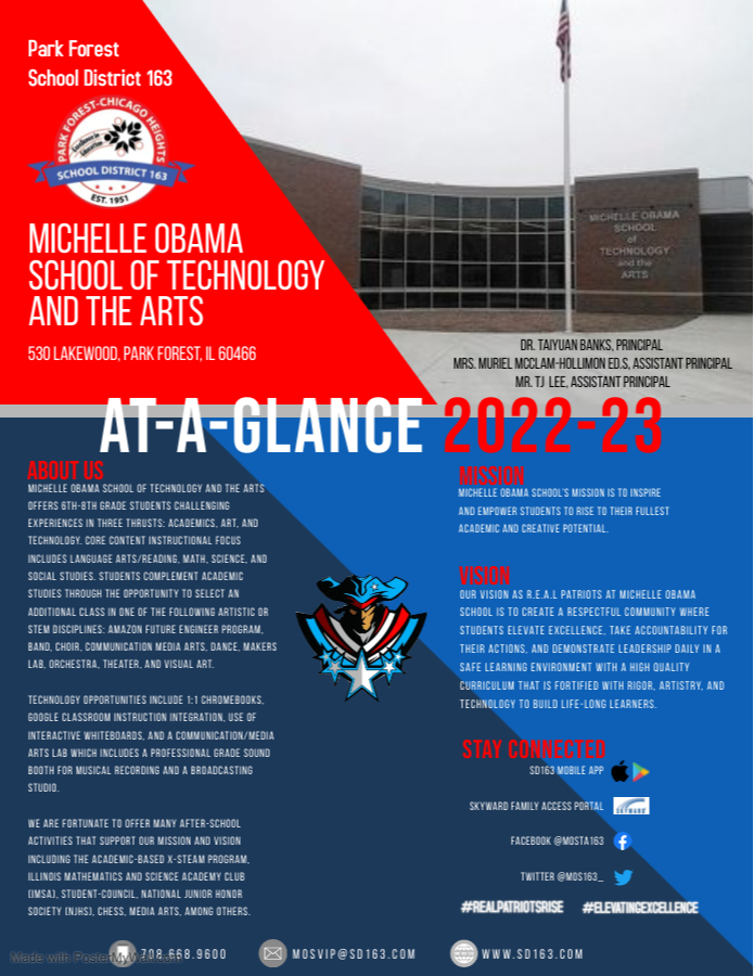 MICHELLE OBAMA SCHOOL OF TECHNOLOGY AND THE ARTS AT-A-GLANCE