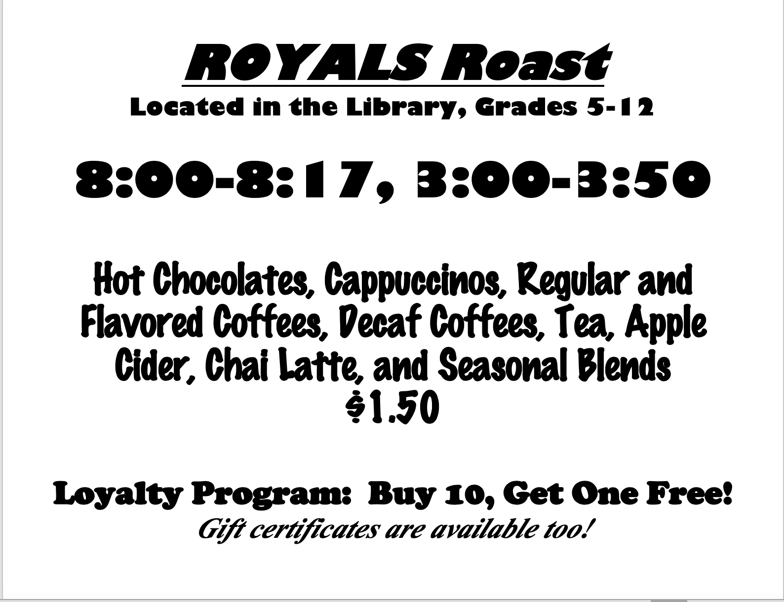 royals roast