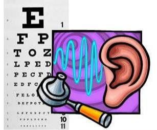 Vision chart and an ear