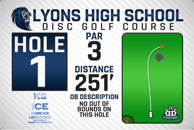 Lyons High School DISC Golf Course Hole 1
