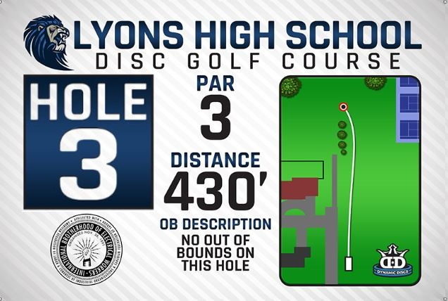 Lyons High School DISC Golf Course Hole 3