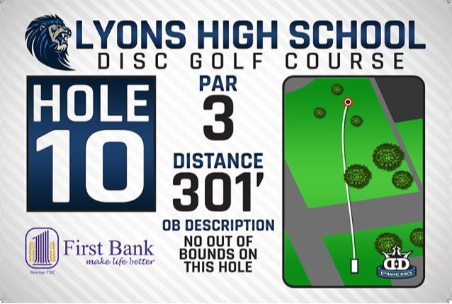 Lyons High School DISC Golf Course Hole 10