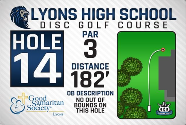 Lyons High School DISC Golf Course Hole 14